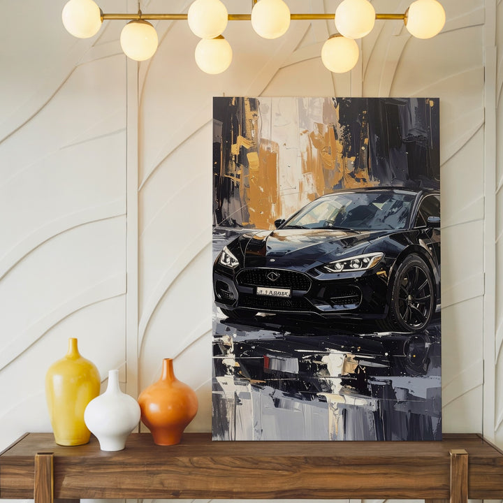Bugatti Chiron Black Luxury Canvas – Stylized Sports Car Digital Art - Gifitto