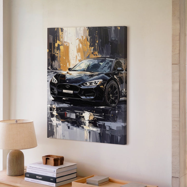 Bugatti Chiron Black Luxury Canvas – Stylized Sports Car Digital Art - Gifitto