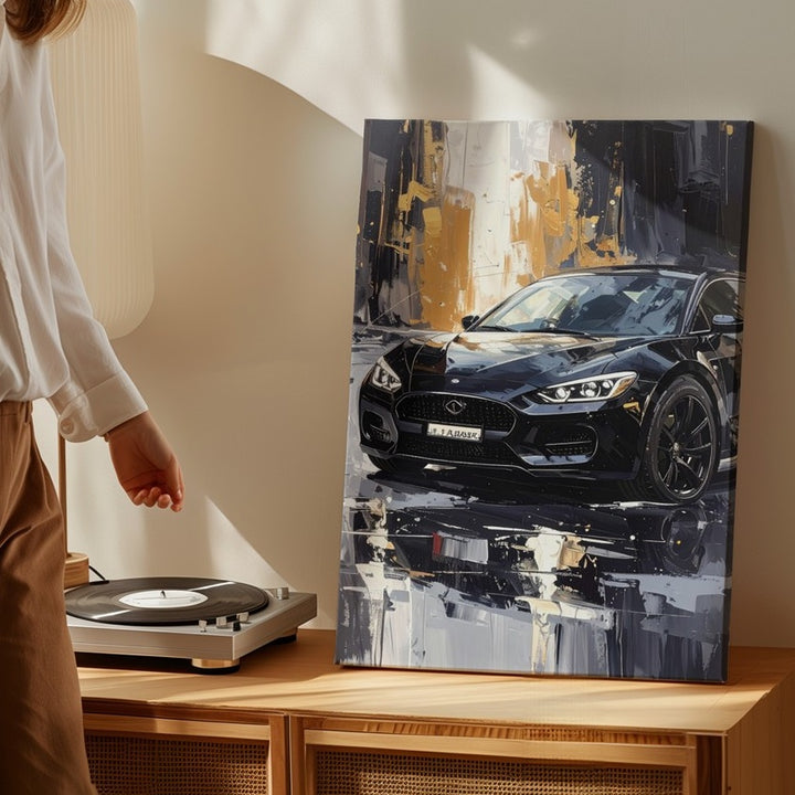 Bugatti Chiron Black Luxury Canvas – Stylized Sports Car Digital Art - Gifitto
