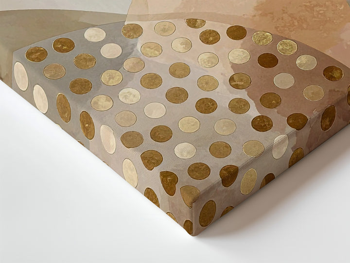 Soft Abstract Canvas – Neutral-Toned Circles with Gold Accents - Gifitto