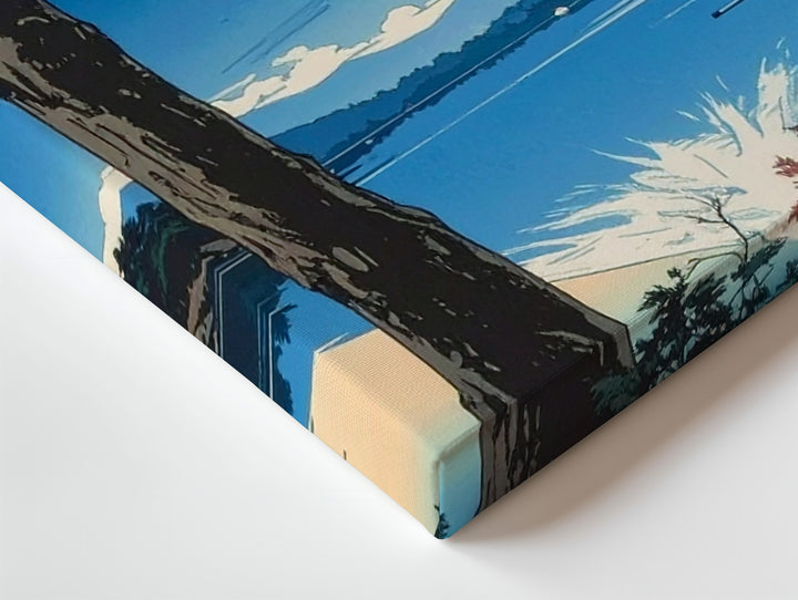 Mount Fuji Reflection Canvas – Tranquil Lakeside Ukiyo-e Landscape Art - Gifitto
