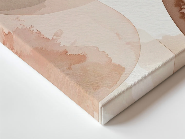 Soft Abstract Canvas – Pastel Overlapping Shapes with Metallic Gold Accents - Gifitto