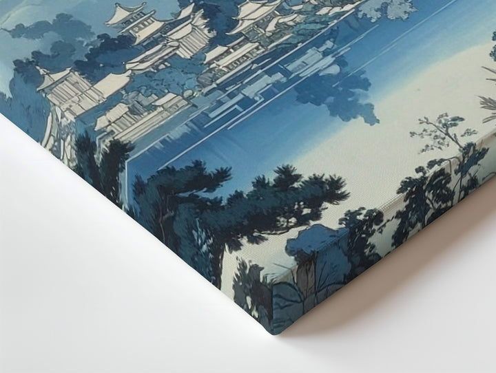 Winter Pagoda View Canvas – Traditional Japanese Snowy Landscape Art - Gifitto