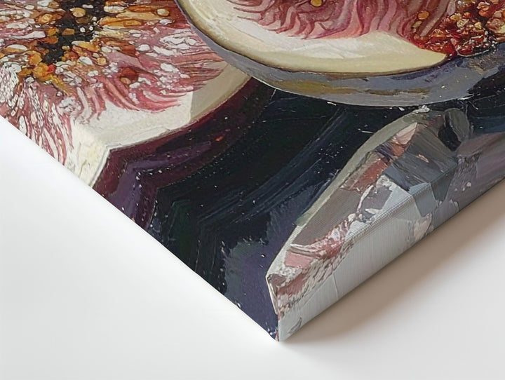 Modern Fig Trio Canvas – Contemporary Still Life with Reflective Surface - Gifitto
