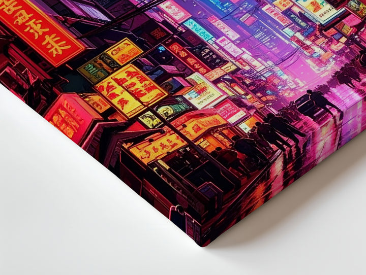 Futuristic Cityscape Canvas – Neon Lights, Skyscrapers, and Holographic Billboards - Gifitto