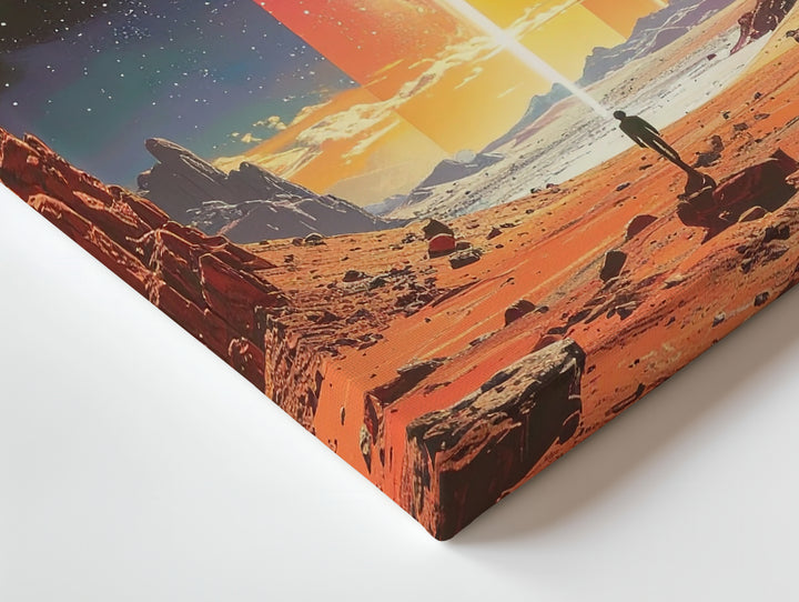 Cosmic Rainbow Beam Canvas – Surreal Cosmic Exploration Art - Gifitto