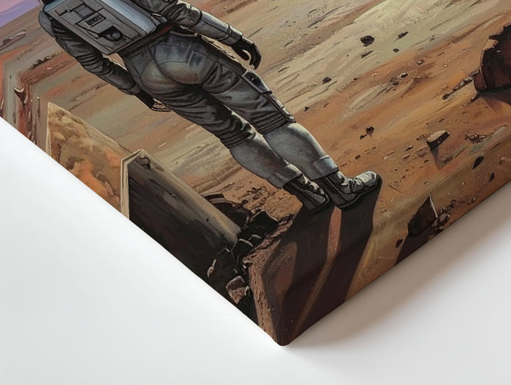 Astronaut on Alien Planet Canvas – Surreal Space Exploration Art - Gifitto