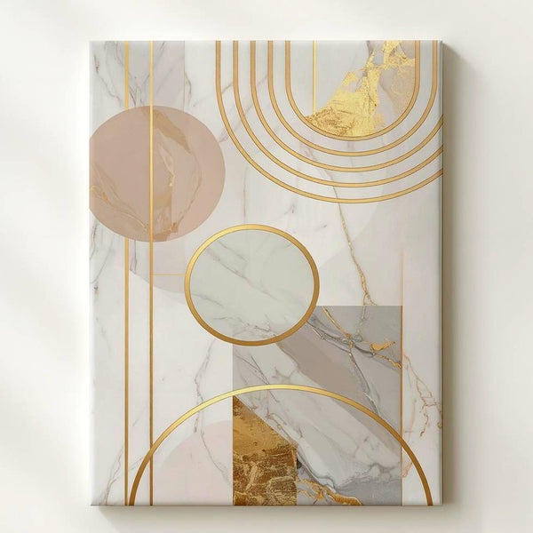 Abstract Marble & Gold Geometric Canvas – Modern Luxury Wall Art - Gifitto