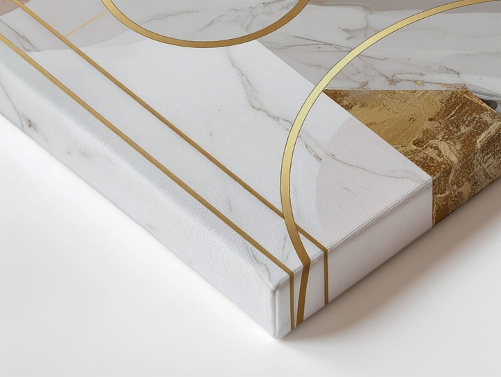 Abstract Marble & Gold Geometric Canvas – Modern Luxury Wall Art - Gifitto