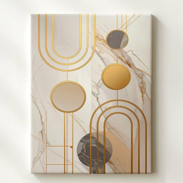 Luxurious Marble & Gold Abstract Canvas – Modern Geometric Wall Art - Gifitto