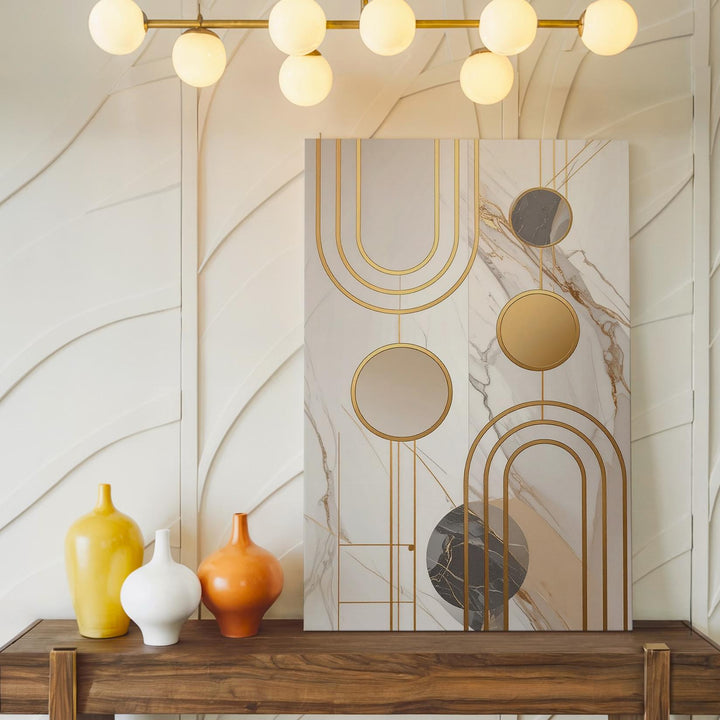 Luxurious Marble & Gold Abstract Canvas – Modern Geometric Wall Art - Gifitto