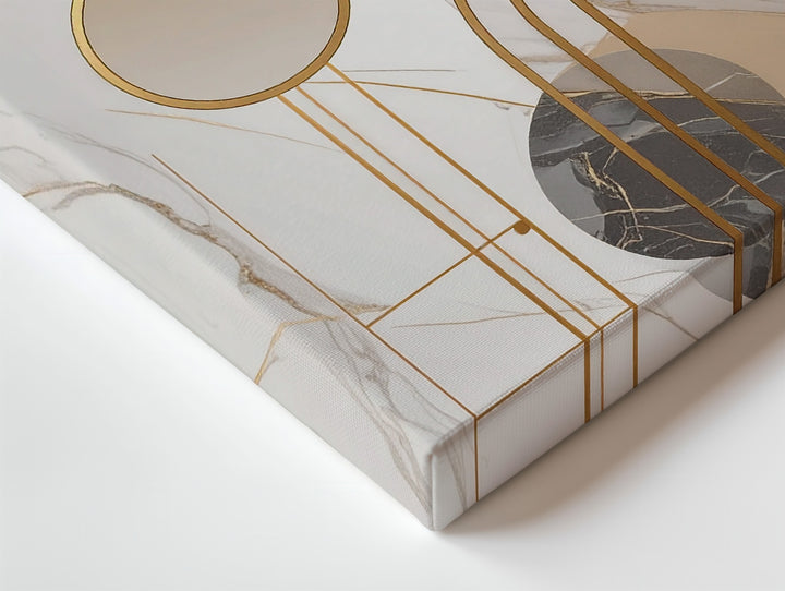 Luxurious Marble & Gold Abstract Canvas – Modern Geometric Wall Art - Gifitto