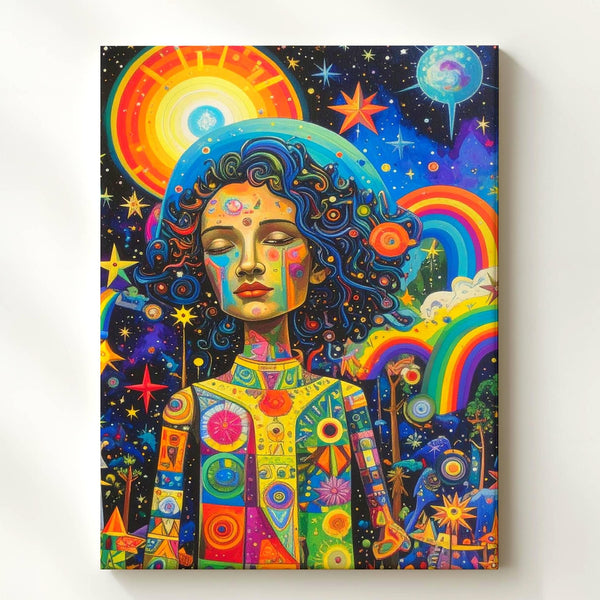 Whimsical Dreamscape Canvas – Colorful Fantasy Art with Magical Character - Gifitto