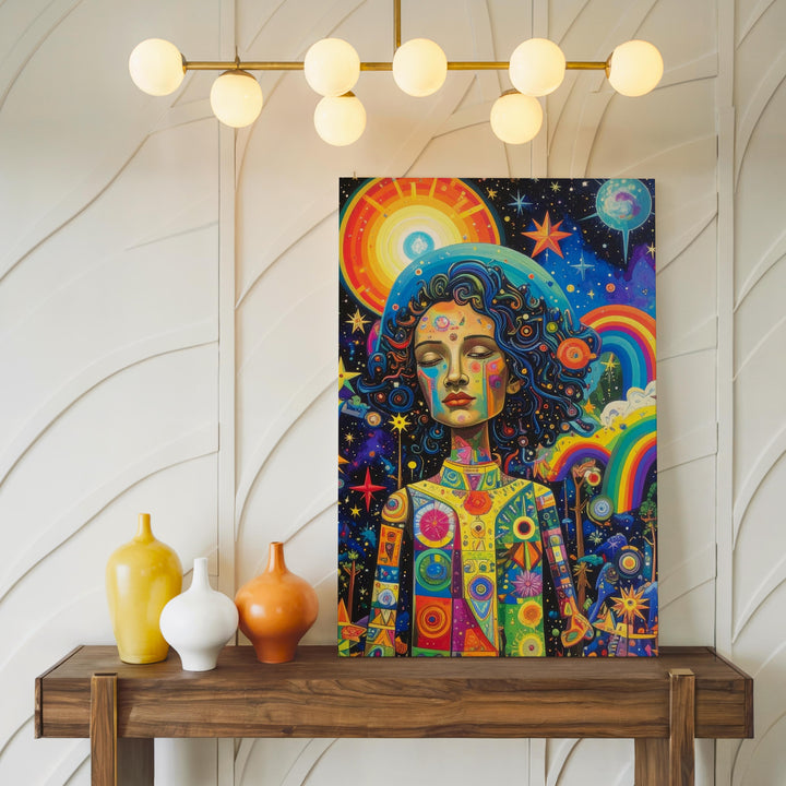 Whimsical Dreamscape Canvas – Colorful Fantasy Art with Magical Character - Gifitto