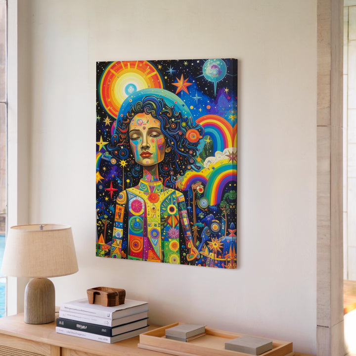Whimsical Dreamscape Canvas – Colorful Fantasy Art with Magical Character - Gifitto