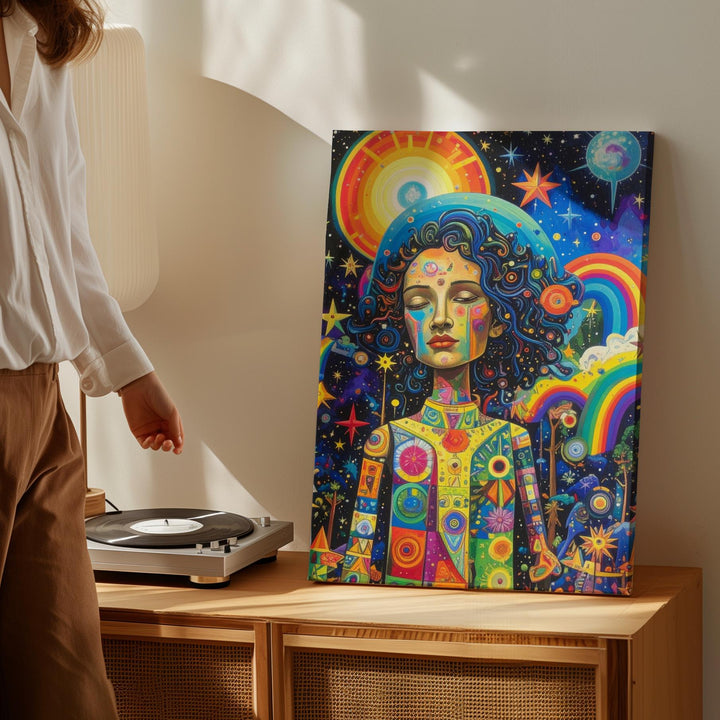 Whimsical Dreamscape Canvas – Colorful Fantasy Art with Magical Character - Gifitto