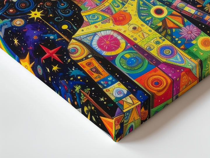 Whimsical Dreamscape Canvas – Colorful Fantasy Art with Magical Character - Gifitto