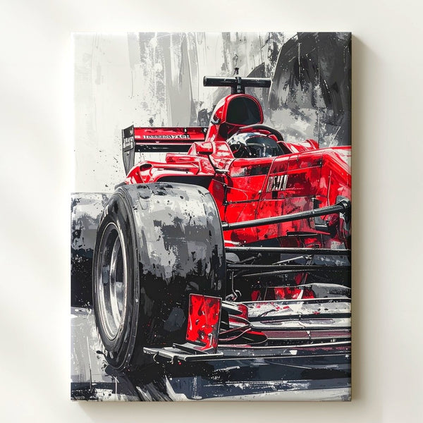 Red Ferrari F1 Formula 1 Car Canvas – High-Energy Motorsport Art - Gifitto