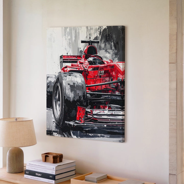 Red Ferrari F1 Formula 1 Car Canvas – High-Energy Motorsport Art - Gifitto