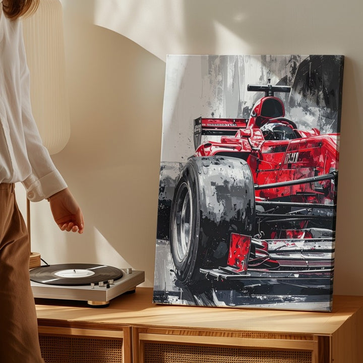 Red Ferrari F1 Formula 1 Car Canvas – High-Energy Motorsport Art - Gifitto