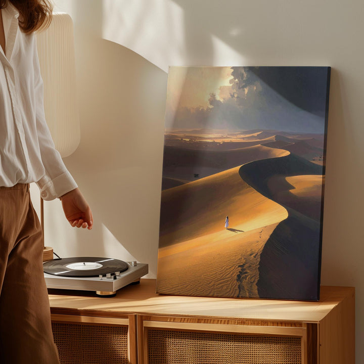 Solitude in the Desert Canvas – Expansive Landscape of Isolation and Reflection - Gifitto