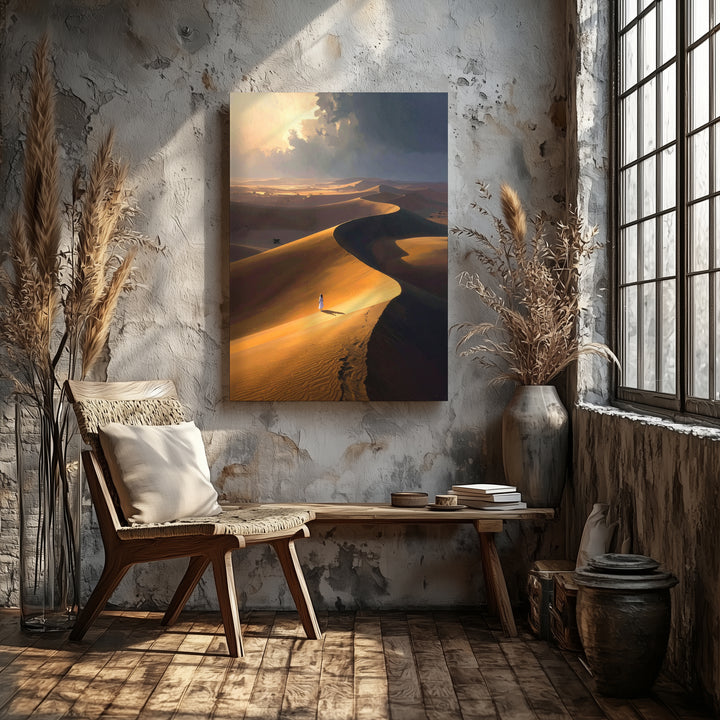 Solitude in the Desert Canvas – Expansive Landscape of Isolation and Reflection - Gifitto