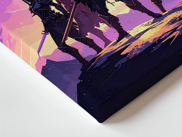 Futuristic Warriors Canvas – Cosmic Battle Scene with Heroic Warriors - Gifitto
