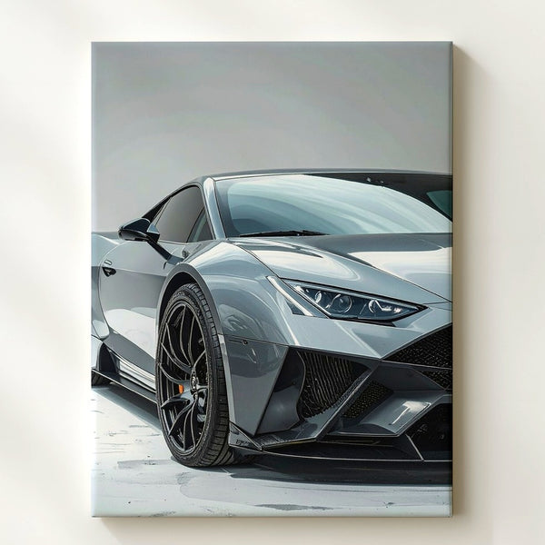 Matte Grey Lamborghini Huracán Canvas – High-Detail Sports Car Art - Gifitto