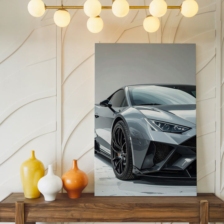 Matte Grey Lamborghini Huracán Canvas – High-Detail Sports Car Art - Gifitto
