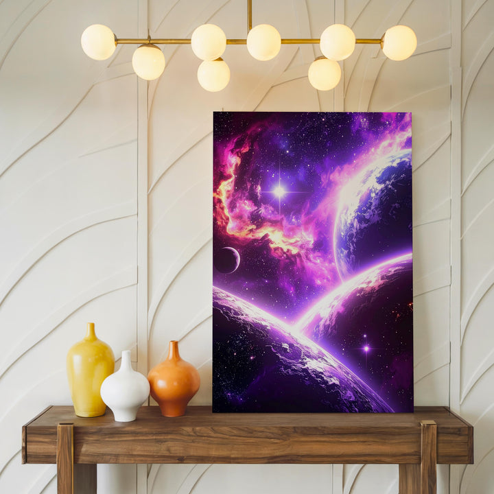Celestial Nebula Canvas – Vibrant Cosmic Scene with Stars and Planets - Gifitto