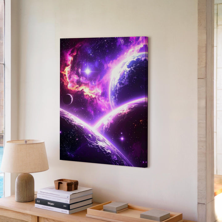 Celestial Nebula Canvas – Vibrant Cosmic Scene with Stars and Planets - Gifitto