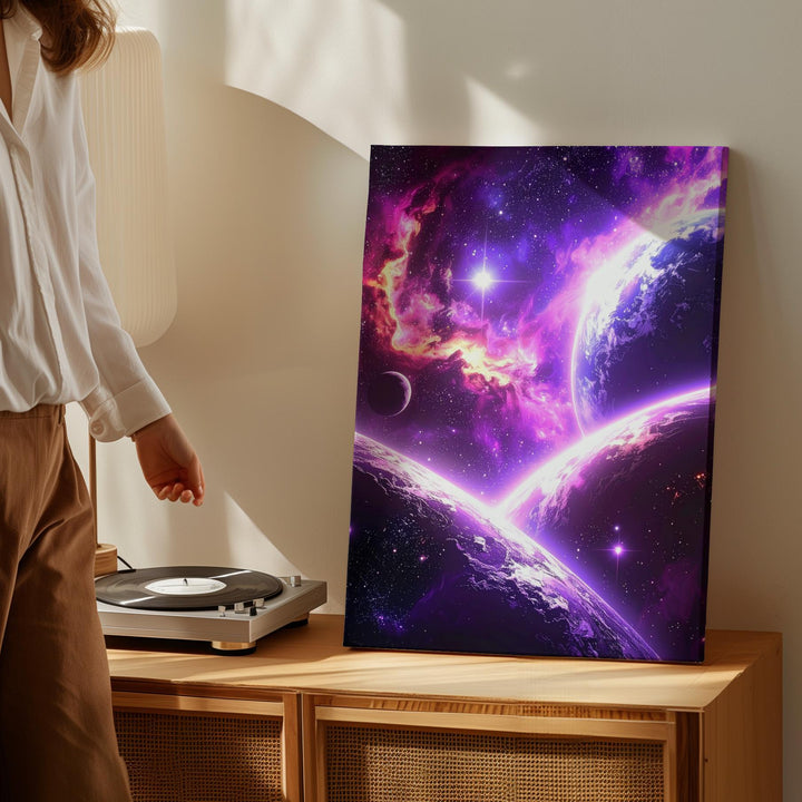 Celestial Nebula Canvas – Vibrant Cosmic Scene with Stars and Planets - Gifitto
