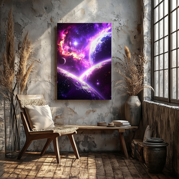 Celestial Nebula Canvas – Vibrant Cosmic Scene with Stars and Planets - Gifitto