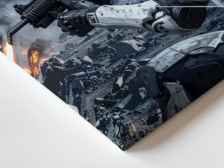 Stormtrooper Combat Canvas – Futuristic Battle Scene with Intergalactic Warfare - Gifitto