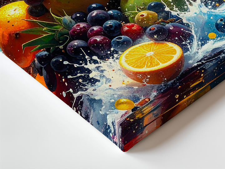 Cosmic Fruit Explosion Canvas – Dynamic Digital Burst of Multicolored Fruits - Gifitto