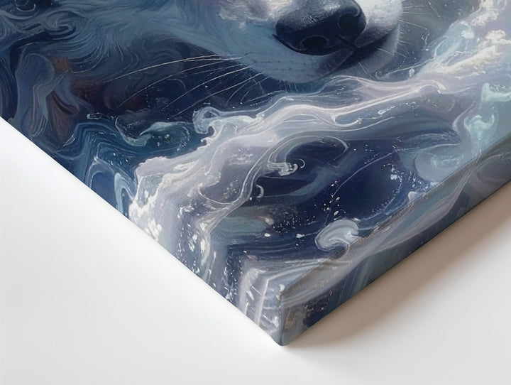 Spirit Wolf in Mist Canvas – Ethereal Cloud Guardian Wall Art - Gifitto
