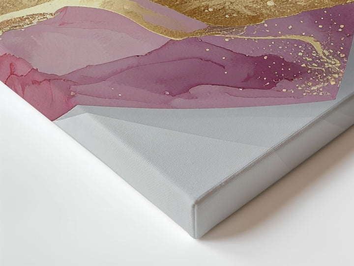 Serene Heart Canvas – Watercolor Art in Pink, Lavender, and Gold - Gifitto