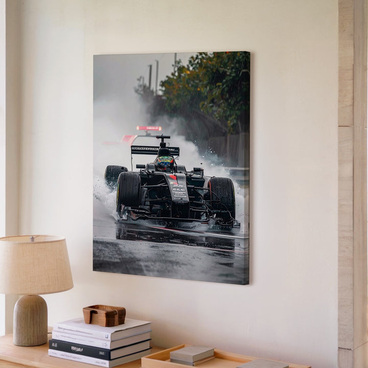 Mercedes-AMG Petronas F1 Car Canvas – Wet Track Racing Action Art - Gifitto