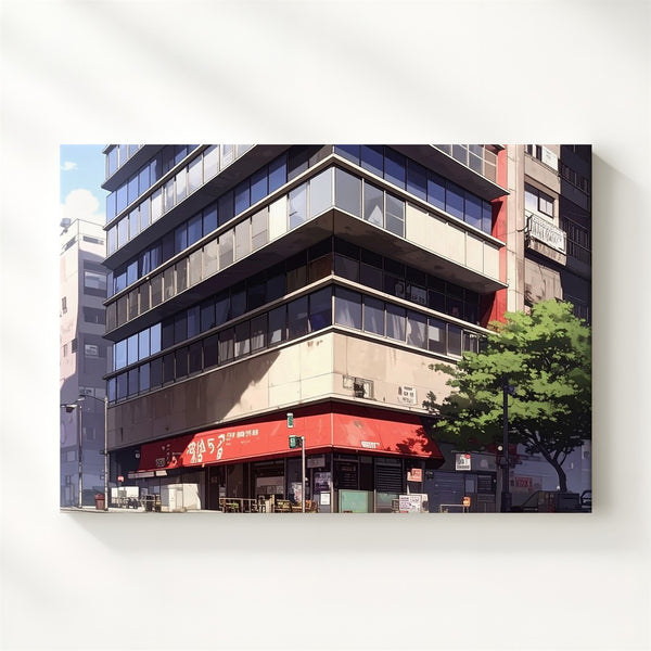 Sunlit City Corner Canvas – Modern Urban Street & Architecture Wall Art - Gifitto