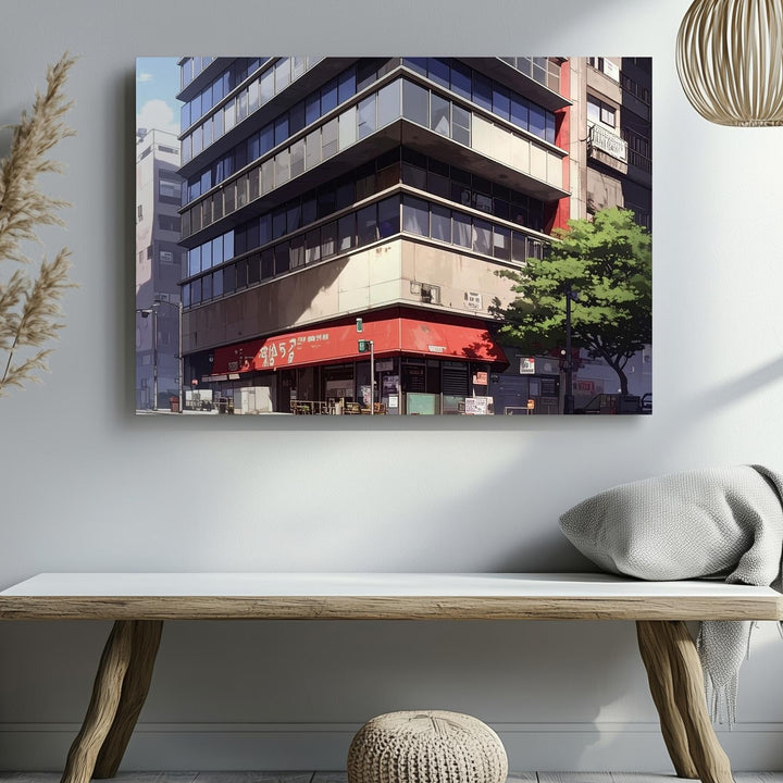 Sunlit City Corner Canvas – Modern Urban Street & Architecture Wall Art - Gifitto