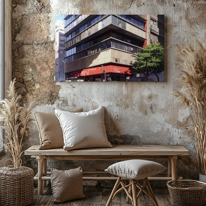 Sunlit City Corner Canvas – Modern Urban Street & Architecture Wall Art - Gifitto