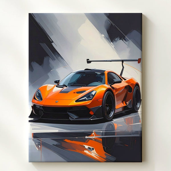 McLaren Senna in Orange Canvas – High-Contrast Supercar Art - Gifitto