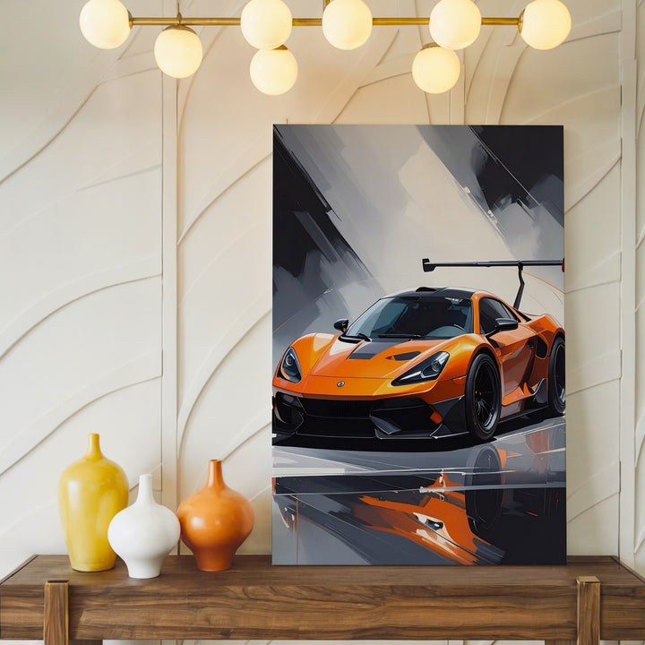 McLaren Senna in Orange Canvas – High-Contrast Supercar Art - Gifitto