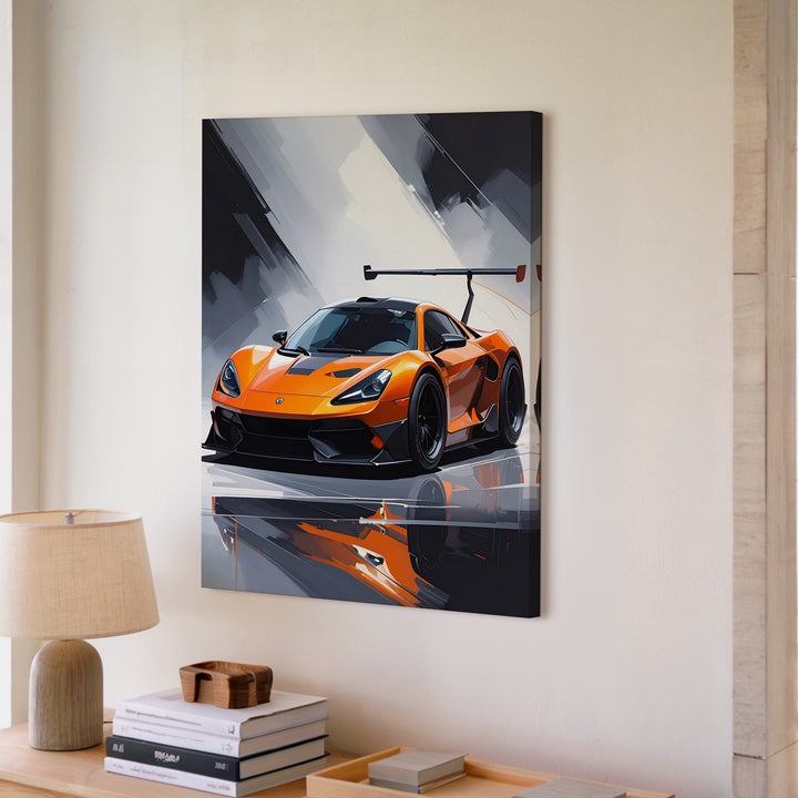 McLaren Senna in Orange Canvas – High-Contrast Supercar Art - Gifitto