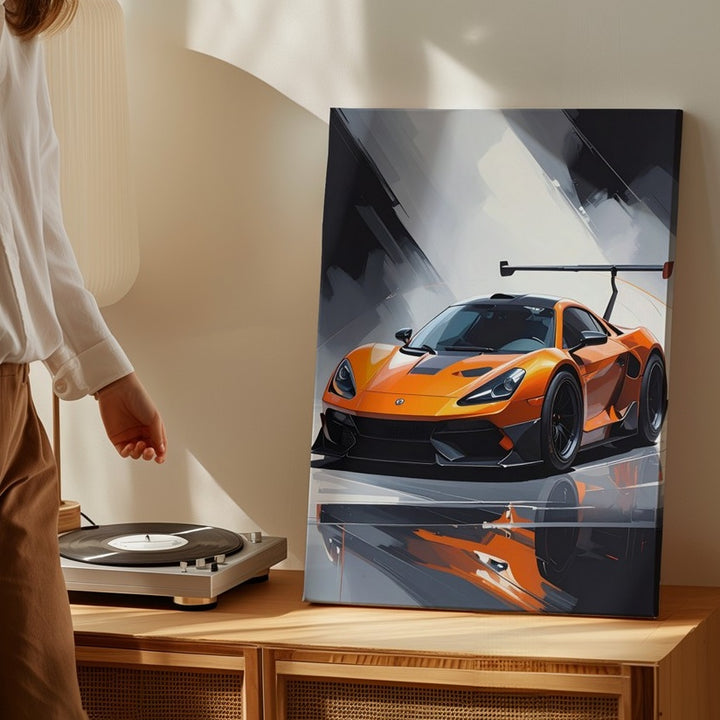 McLaren Senna in Orange Canvas – High-Contrast Supercar Art - Gifitto