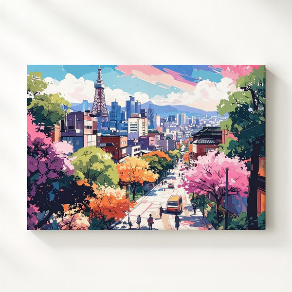 Colorburst Paris Canvas – Expressionist Cityscape with Eiffel Tower - Gifitto
