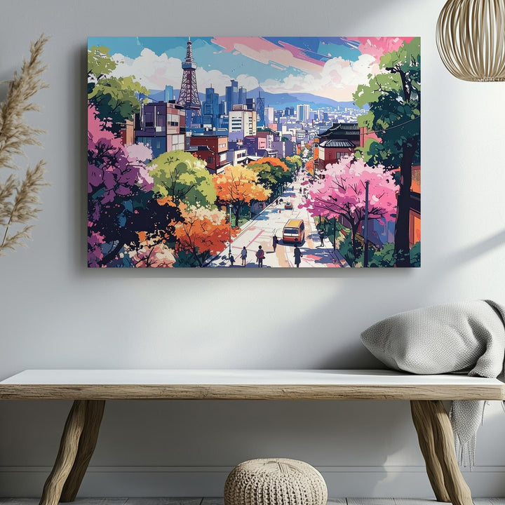 Colorburst Paris Canvas – Expressionist Cityscape with Eiffel Tower - Gifitto