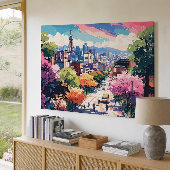 Colorburst Paris Canvas – Expressionist Cityscape with Eiffel Tower - Gifitto