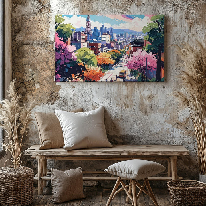 Colorburst Paris Canvas – Expressionist Cityscape with Eiffel Tower - Gifitto