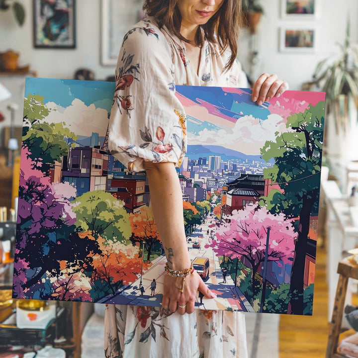 Colorburst Paris Canvas – Expressionist Cityscape with Eiffel Tower - Gifitto